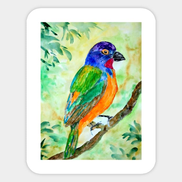 Colorful Bunting Bird Sticker by ZeichenbloQ